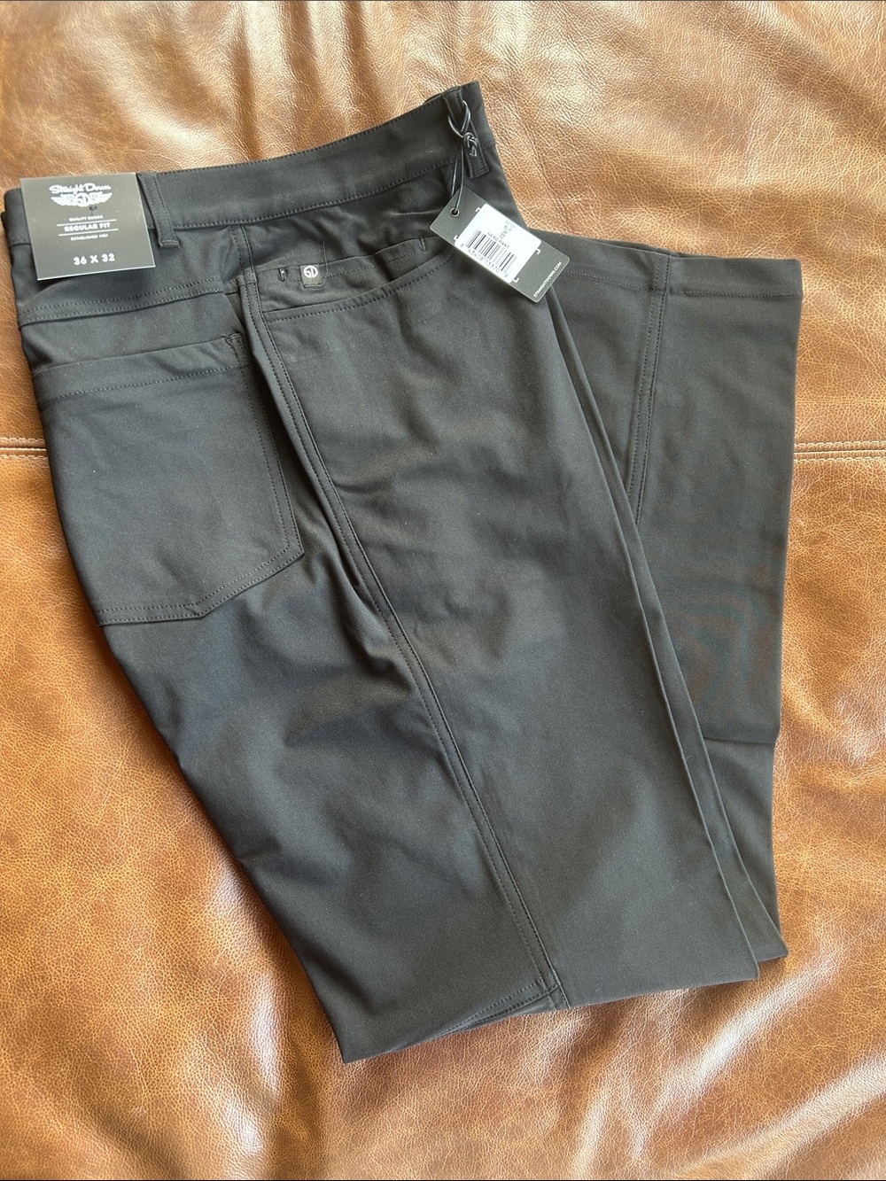 Straight Down Hero Regular Fit Black Pants - 36x32